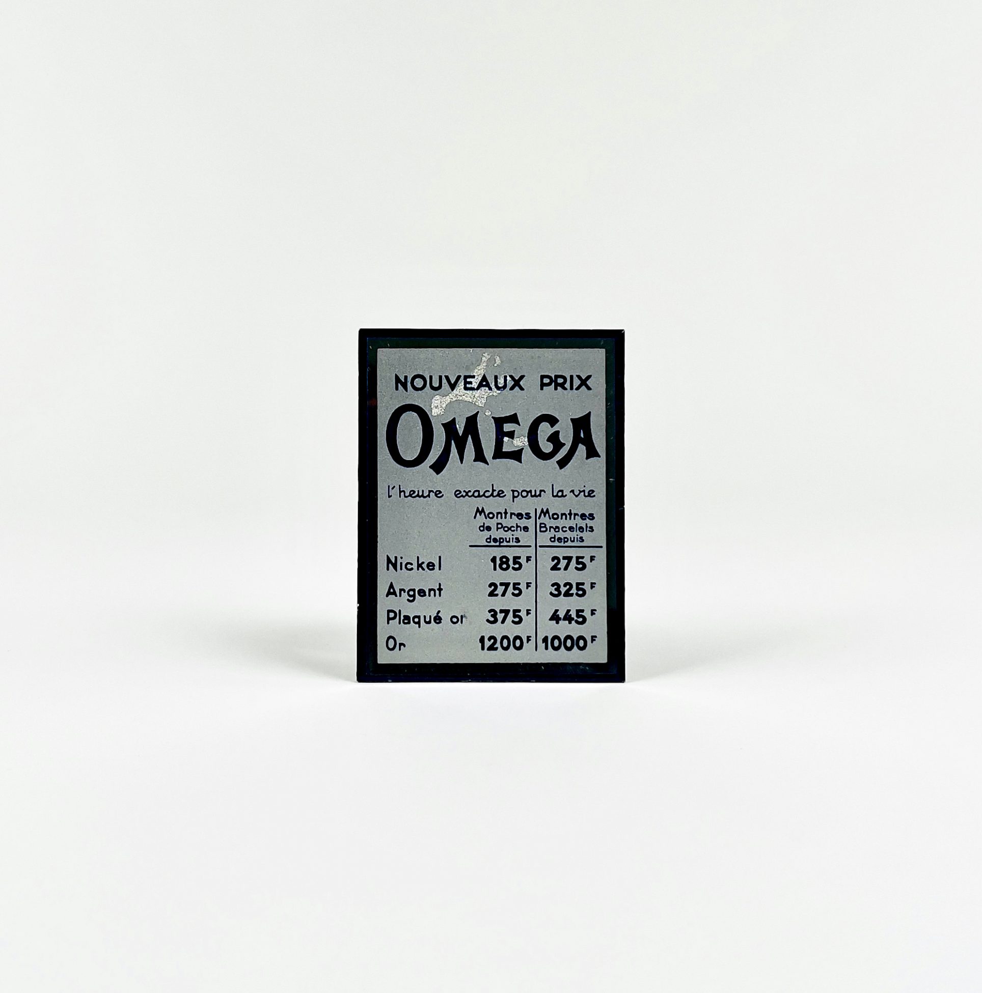 PLAQUE TARIFAIRE OMEGA CIRCA 1930 – Image 2