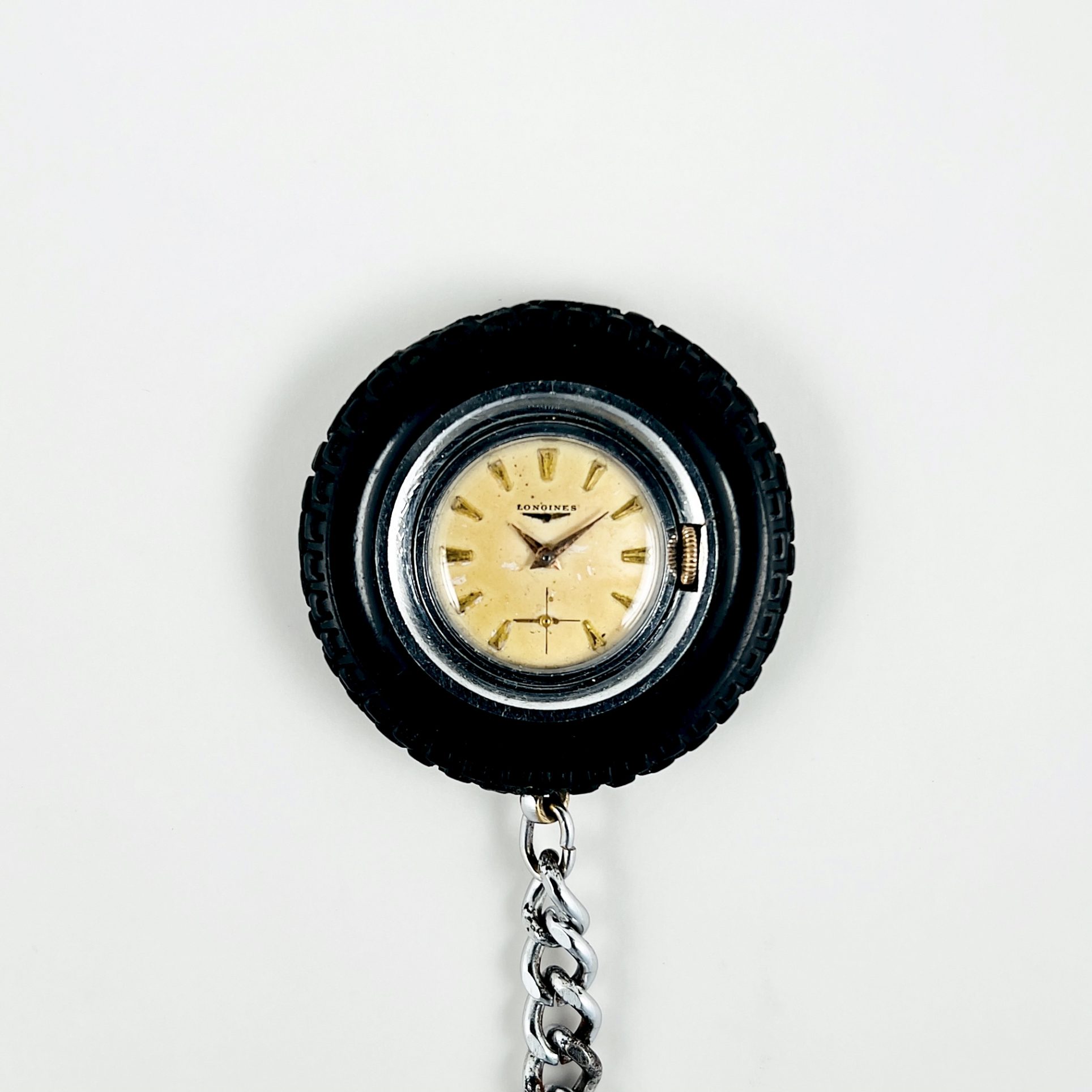 MONTRE PORTE-CLEF PNEU LONGINES CIRCA 1950 – Image 2