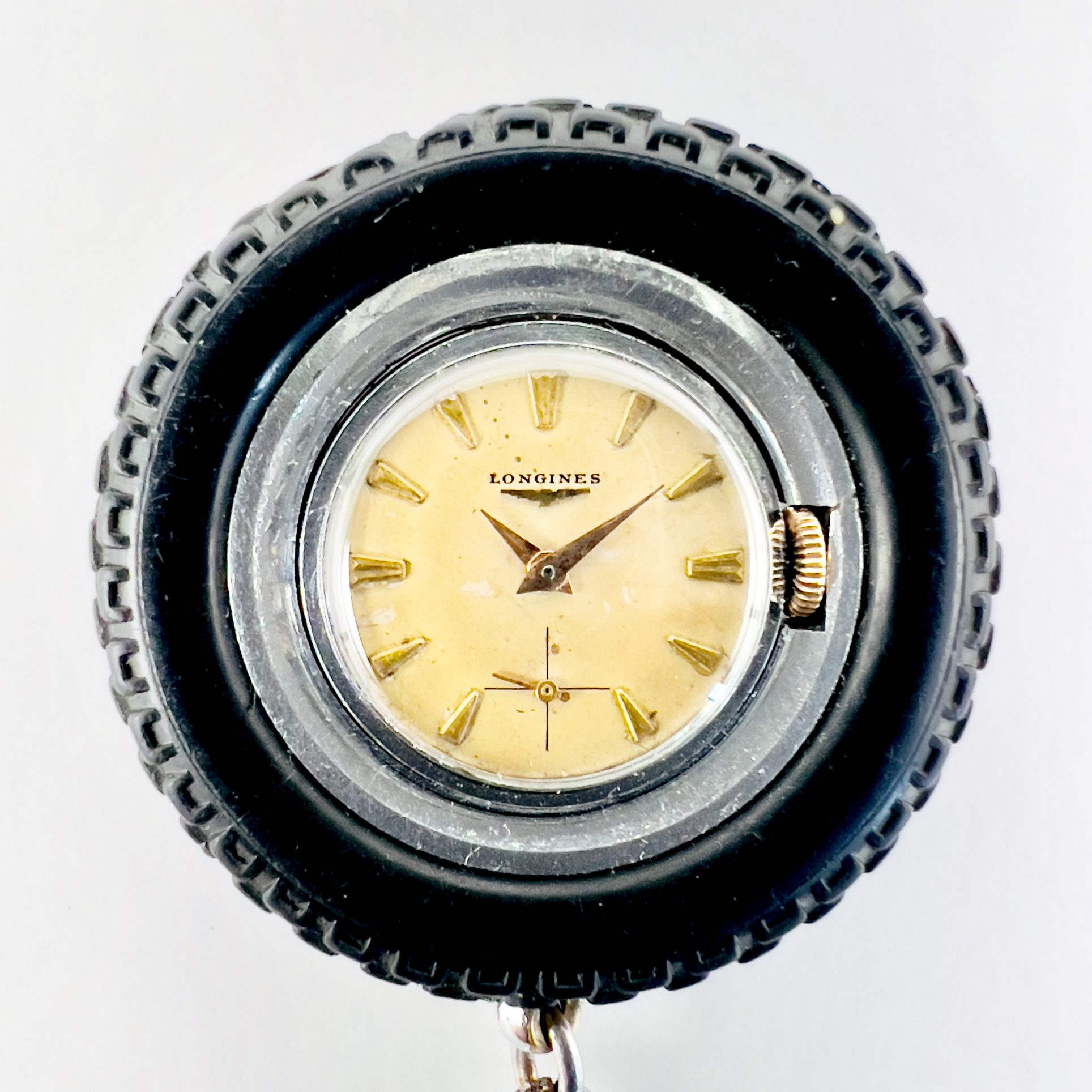 MONTRE PORTE-CLEF PNEU LONGINES CIRCA 1950 – Image 3