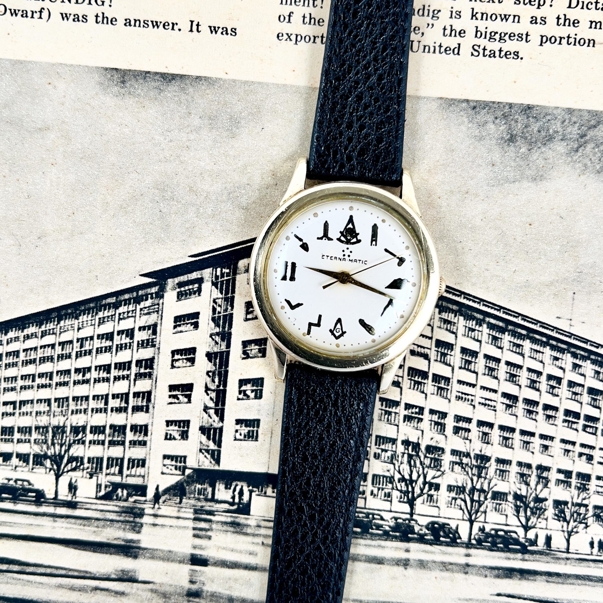 MONTRE ETERNA-MATIC FRANC-MAÇONNIQUE CIRCA 1960